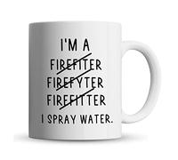 Inky Penguin - I Spray Water, Firefighter - Funny Fireman Misspelt Gift Mug, Ceramic, 11fl. oz.
