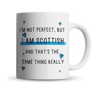 Inky Penguin - I'm Not Perfect, But I Am Scottish - Funny Scotland Gift Mug, Ceramic, 11fl. oz.