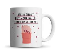 Inky Penguin - Life Short, Nails Don't Have to Be - Nail Technician, Beauty Gift Mug, Ceramic, 11fl. oz.