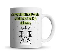 Inky Penguin - Stab People with Needles - Acupuncture, Funny Acupuncturist Gift Mug, Ceramic, 11fl. oz.