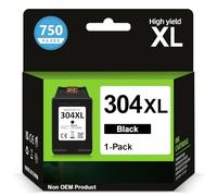 INKYEAH 304XL Black Ink Cartridge High Yeild- 750 Pages, Replacement for HP 304 Black Ink Cartridge Original, 304XL Black, Printer Ink 304 XL for DeskJet 3760 2600 2630 3700 Envy 5000 5010 5020