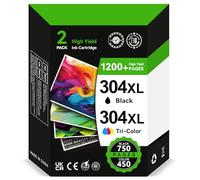 INKYEAH 304XL High Yield Ink Cartridges Combo Pack, Replacement for HP 304 Ink Cartridges Black and Colour Original, Printer Ink 304 XL for Envy 5030 5032 DeskJet 3720 2600 3750 3760 2630