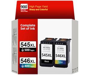 INKYEAH 545 546 Ink Cartridges XL, Replacement for Original Canon 545 546, Printer Ink Cartridges 545 and 546, PG-545/CL-546 XL for Pixma TS3300 TR4500 TS3450 MG2550s TS3150 MX495 MX490 TR4550 TR4551