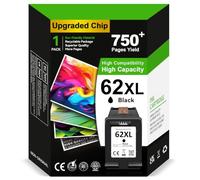 INKYEAH 62XL Ink Cartridges Black - 750+ Pages, Replacement for Original HP 62 Black Ink Cartridge, Printer Ink 62 XL Black for OfficeJet 200 250 5742 5740 Envy 7640 5540 5640 5544 5646 5548 5545