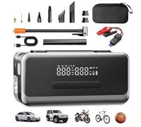 INLAAPUM Tire Inflator Portable Air Compressor, Air Pump with Jump Starter, Pressure Gauge, Digital Cordless, Auto Shutoff Car Tire Pump for Car, Motorcycle, Balls and Bicycle