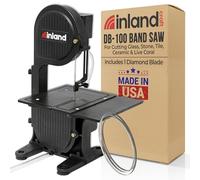 Inland Craft DB-100 Band Saw Machine for Cutting Stained Glass, Stone, Plastic, Wood, Metal, Coral - Band Saws for Woodworking, Metal Cutting Bandsaw - Includes Diamond Blade - Black