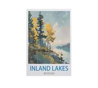 Inland Lakes Michigan,Puzzle 1000 Piece Jigsaw Puzzles for Adults, Classic Puzzle Difficult Puzzle for Kids Teenagers Educational Game Toys Gift for Home Travel(50x70cm)-GD35