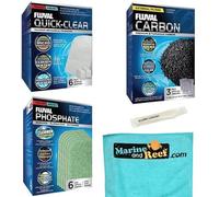 Inland Seas Fluval 306/307 406/407 Canister Filter Cleaner (w/Phosphate) Monthly Maintenance Kit Bundle (5 Items)