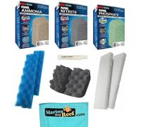 Inland Seas Fluval Bundle of 6 Replacement Medias for 406/407 Aquarium Filters: All Three Bio-Foams, Ammonia Remover, Phosphate Remover & Nitrite Remover + Towel & Grease