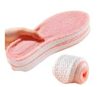 INLANDSIS 2 Pairs Footstr Wool Insoles Soft Sole, 2026 Upgraded 4d Elastic Cloud Breathable Softthick and Warm Wool Insole, Arch Support & Shock Absorption for Cold Weather (3pair Pink,43-44)