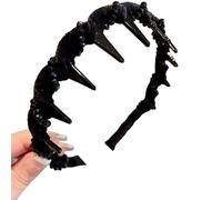 INLANDSIS 2025 New U Shape Fashion Tooth Hair Comb Headband, Elegant Braided Zig Zag Shark Tooth Wavy Teeth High Cranium Headbands (C82 Black)