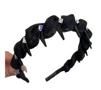 INLANDSIS 2025 New U Shape Fashion Tooth Hair Comb Headband, Elegant Braided Zig Zag Shark Tooth Wavy Teeth High Cranium Headbands (X56 Black)