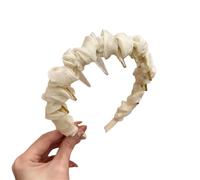 INLANDSIS 2025 New U Shape Fashion Tooth Hair Comb Headband, Elegant Braided Zig Zag Shark Tooth Wavy Teeth High Cranium Headbands (X10 White)