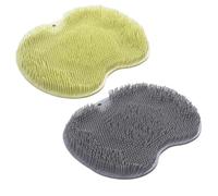 INLANDSIS Curetoaway Foot Scrubber, Feet Cleaning Exfoliating Bath Wash Pad, Soft Bristles Massage Shower Foot Cleaner, Wall Mounted with Non-Slip Suction Cups (Set-1)