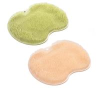 INLANDSIS Curetoaway Foot Scrubber, Feet Cleaning Exfoliating Bath Wash Pad, Soft Bristles Massage Shower Foot Cleaner, Wall Mounted with Non-Slip Suction Cups (Set-2)