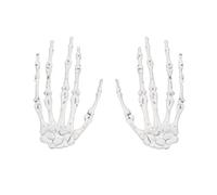 INLANDSIS Halloween Gothic Skeleton Hand Hair Clips with Bowknot, Punk Rock Horror Zombie Hair Accessories, Cosplay Party Costume, Cute Cool Elegant Rose Ghost Design (Skeleton Hand-2)