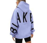 INLANDSIS Oversized Christian Heavyweight Faith Sweatshirt, Essential Hoodie Pullover, Forgiven Graphic Letter Print (Light purple,L)