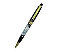 Inlay Mother of Pearl Design Handmade Ballpoint Pen Retractable Executive Gift Deluxe Rollerball Point Black Ink (Dragon)