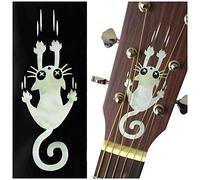 Inlay Sticker for Guitars & Bass - Ripping Slipping Cat - White Pearl