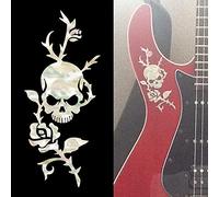 Inlay Sticker for Guitars & Bass - Rose & Skull - White Pearl,B-135RS-WT