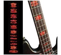 Inlay Sticker Fret Markers for Bass - Oval Crown Blocks - Abalone Red