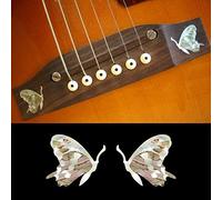 Inlay Stickers for Acoustic Guitar Bridge - Butterfly (L&R Set) - White Pearl