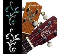 Inlay Stickers for Guitar Headstock - Small Vine (2pcs Set) - White Pearl & Abalone Blue, H-131SV-AZ