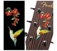 Inlaystickers Decal for Guitars, Bass & Ukuleles - Hummingbird & Flowers B-330HF