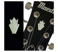 Inlaystickers for Guitar Headstock - Closed Crown (2pcs Set) - White Pearl H-109CC-WT-SET