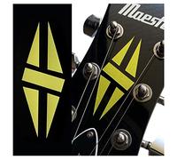 Inlaystickers for Guitar Headstock - Diamond Hatch (2pcs Set) - Gold