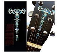 Inlaystickers for Guitar Headstock - Gothic Torch - Abalone Blue, H-114GT-BL