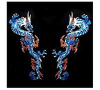 Inlaystickers for Guitars & Bass - Fire Dragon (L&R Set) - Abalone Blue