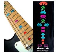 Inlaystickers Fret Markers for Guitars & Bass - Space Invaders - Multi-Coloured F-034SI-CL