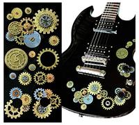 Inlaystickers Guitars & Bass - Steampunk Gears (Body & Knobs Set) B-187ST-SET