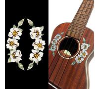 Inlaystickers Inlay Sticker Decal for Ukulele - Soundhole Rosette/Purfling - Hibiscus Flowers UKR-281HIB