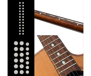 Inlaystickers Inlay Sticker Fret Markers for Guitars & Bass - Custom Dots Set - White Pearl F-085CD-WT-AZ