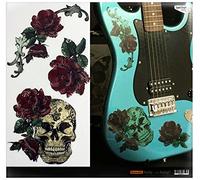 Inlaystickers Layer Graph Stickers for Guitar & Bass - Gothic Skull & Roses LG-004-GS