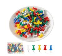 Inlefen 100 Push Pins Drawing Colourful Board Pins Multicolor Push Pins with Storage Box for Photo Wall Feature Wall Wall Bulletin Board Office or Home