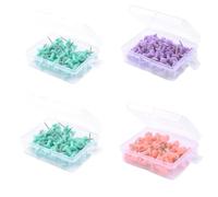Inlefen 200Pcs Multicolor Drawing Pins, with Storage Box Thumb Tacks for Cork, Notice and Bulletin Boards Map Pins, School & Office Use