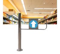 inless Steel Access Automatic Swing Gate for Store/Office Building/Hallway, One Way Door Only Be Pushed in But Not Out, Library Ber Access Doors(Wide 80cm (31 1/2"))