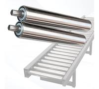 inless Steel Conveyor Rollers - 2 Pack, 2" Diameter x 9.8" Length, Heavy-Du Replacement Parts for Factories & Warehouses, Lightweight, Easy Inllat