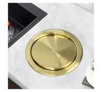 inless Steel Drop-in Trash Chute - Round Built-in Kitchen Waste Bin with Flip Top Lid, Recessed Design, Perfect for Countertops (7-7.5in Opening)