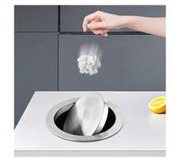 inless Steel Flip Top Trash Chute Cover, Embedded Waste Lid for Kitchen, Bathroom & Office, 304 Grade Panel, 22-26cm Opening, Sk Design for Reurants & Home Use