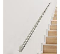 inless Steel il - 1m, 1.2m, 1.5m, 1.8m, 2m Modern Round Pipe Railing, Wall-Mounted Interior & Exterior ir Rails for Indoor/Outdoor Use (Size: 12ft/360cm)