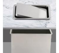 inless Steel Kitchen Trash Can - Round/Square Recessed Waste Bin with Flap Cover for Cabinet, Space-Saving Design for a Clean and nized Home