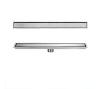 inless Steel Linear Shower Drain - 10x40cm Invisible Floor Siphon with Hair Strainer Flat Cover for Kitchen Bathroom WC - Silver h & Slish