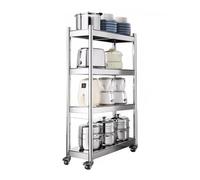 inless Steel Narrow Kitchen Shelf & Bathroom Trolley, 2/3/4/5-Tier Sto Rack for Smals, Frid nizer, Space-Saving (25 x 30 x 120 cm)