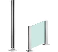 inless Steel Railing Post 90cm - Adjuble 65cm to 105cm, Corner Post for Deck & Balcony Balustrade System, Modern Design with Mounting Clamps