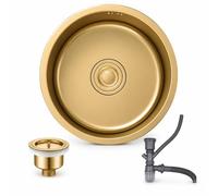 inless Steel Round Drop in Bar Sink Single Bowl 42CM Deep Kitchen Sink with Drain Kit Ideal for Home Bars and Prep Areas & Slish Design