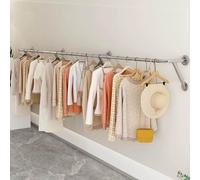 inless Steel Wall-Mounted Clothes Bar Rack Versatile Boutique Garment Display nd Commercial Coat Hanr Multi-Purpose Bedroom Towel & Clothing Rod